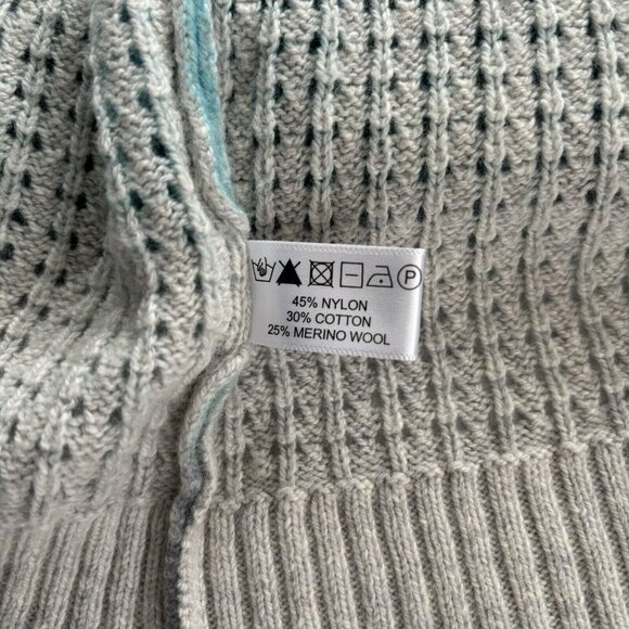 Lisa Todd Color Dreamer Sweater (Size L) Blue Ombré Wool Blend Open Stitch Knit - Picture 11 of 11